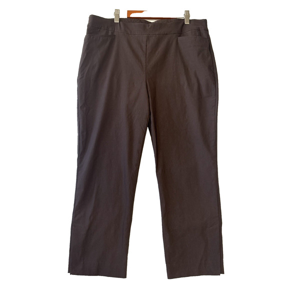 Chicos Stretch Pants Womens 2 US 12 Chocolate Cropped Pull On Capri Stretch - Picture 1 of 11